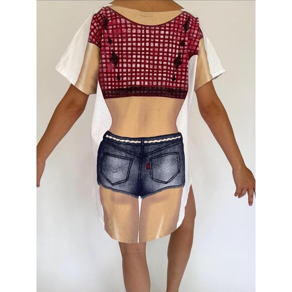 90s vintage womens body graphic novelty funny beach vacation coverup tee shirt - Picture 3 of 9